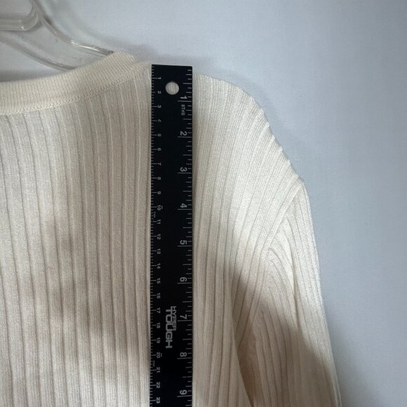 JASON WU ladies Knit Cardigan Sweater large buttercream Buttons crochet capsule - Picture 7 of 11